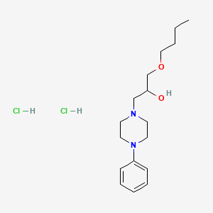 molecular formula C17H30Cl2N2O2 B2996550 1-Butoxy-3-(4-phenylpiperazin-1-yl)propan-2-ol dihydrochloride CAS No. 1217110-26-3