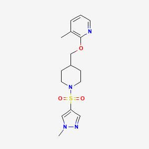B2996595 3-methyl-2-({1-[(1-methyl-1H-pyrazol-4-yl)sulfonyl]piperidin-4-yl}methoxy)pyridine CAS No. 2201284-53-7