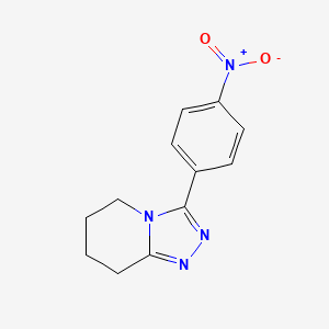 molecular formula C12H12N4O2 B2996633 3-(4-NITROPHENYL)-5H,6H,7H,8H-[1,2,4]TRIAZOLO[4,3-A]PYRIDINE CAS No. 1245773-13-0