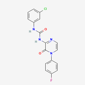 molecular formula C17H12ClFN4O2 B2996708 1-(3-Chlorophenyl)-3-(4-(4-fluorophenyl)-3-oxo-3,4-dihydropyrazin-2-yl)urea CAS No. 1207038-35-4