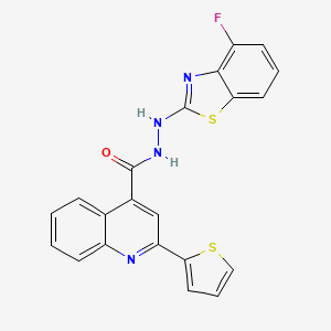 B2996776 N'-(4-fluorobenzo[d]thiazol-2-yl)-2-(thiophen-2-yl)quinoline-4-carbohydrazide CAS No. 851978-83-1
