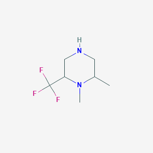 molecular formula C7H13F3N2 B2996793 1,2-Dimethyl-6-(trifluoromethyl)piperazine CAS No. 1367866-70-3