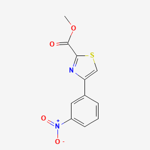 molecular formula C11H8N2O4S B2996854 Methyl 4-(3-nitrophenyl)thiazole-2-carboxylate CAS No. 57493-24-0; 885279-68-5
