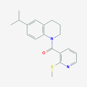 molecular formula C19H22N2OS B2996876 1-[2-(Methylsulfanyl)pyridine-3-carbonyl]-6-(propan-2-yl)-1,2,3,4-tetrahydroquinoline CAS No. 1223350-04-6