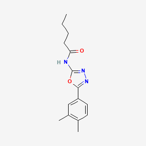 molecular formula C15H19N3O2 B2996942 N-[5-(3,4-dimethylphenyl)-1,3,4-oxadiazol-2-yl]pentanamide CAS No. 899734-58-8