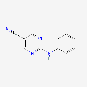 molecular formula C11H8N4 B2997013 2-Anilino-5-pyrimidinecarbonitrile CAS No. 400082-64-6