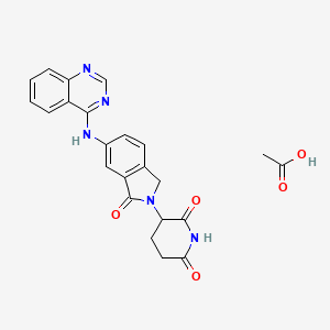 molecular formula C23H21N5O5 B2997019 Acetic acid;3-[3-oxo-5-(quinazolin-4-ylamino)-1H-isoindol-2-yl]piperidine-2,6-dione CAS No. 2503202-09-1