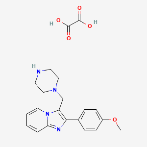 molecular formula C21H24N4O5 B2997022 2-(4-Methoxyphenyl)-3-(piperazin-1-ylmethyl)imidazo[1,2-a]pyridine oxalate CAS No. 1197236-89-7