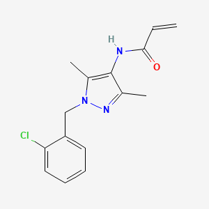molecular formula C15H16ClN3O B2997059 N-[1-[(2-Chlorophenyl)methyl]-3,5-dimethylpyrazol-4-yl]prop-2-enamide CAS No. 2305541-96-0