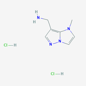 molecular formula C7H12Cl2N4 B2997074 (1-Methylimidazo[1,2-b]pyrazol-7-yl)methanamine;dihydrochloride CAS No. 2243513-05-3