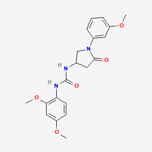 molecular formula C20H23N3O5 B2997076 1-(2,4-Dimethoxyphenyl)-3-[1-(3-methoxyphenyl)-5-oxopyrrolidin-3-yl]urea CAS No. 894020-27-0