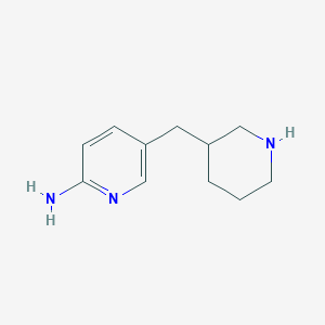 molecular formula C11H17N3 B2997101 5-[(Piperidin-3-yl)methyl]pyridin-2-amine CAS No. 1337747-83-7