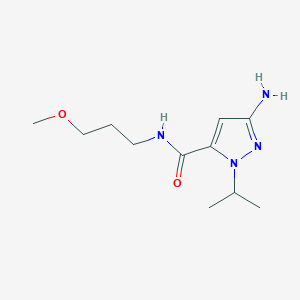 molecular formula C11H20N4O2 B2997105 3-amino-N-(3-methoxypropyl)-1-(propan-2-yl)-1H-pyrazole-5-carboxamide CAS No. 2101195-28-0