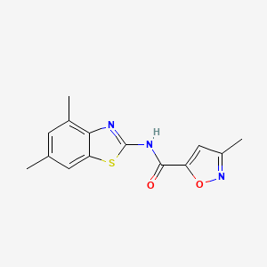 molecular formula C14H13N3O2S B2997221 N-(4,6-dimethyl-1,3-benzothiazol-2-yl)-3-methyl-1,2-oxazole-5-carboxamide CAS No. 946229-28-3
