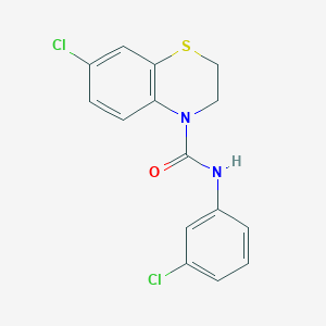 molecular formula C15H12Cl2N2OS B2997252 7-chloro-N-(3-chlorophenyl)-2,3-dihydro-4H-1,4-benzothiazine-4-carboxamide CAS No. 182128-52-5