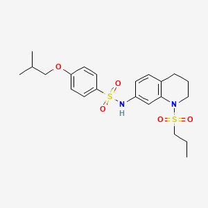 B2997261 4-isobutoxy-N-(1-(propylsulfonyl)-1,2,3,4-tetrahydroquinolin-7-yl)benzenesulfonamide CAS No. 946227-02-7