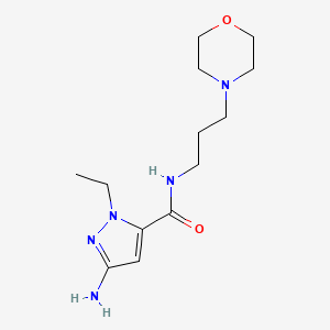 molecular formula C13H23N5O2 B2997262 3-amino-1-ethyl-N-[3-(morpholin-4-yl)propyl]-1H-pyrazole-5-carboxamide CAS No. 2101195-23-5