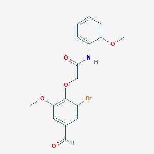 molecular formula C17H16BrNO5 B2997265 2-(2-bromo-4-formyl-6-methoxyphenoxy)-N-(2-methoxyphenyl)acetamide CAS No. 692276-32-7