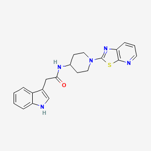 2-(1H-indol-3-yl)-N-(1-(thiazolo[5,4-b]pyridin-2-yl)piperidin-4-yl)acetamide