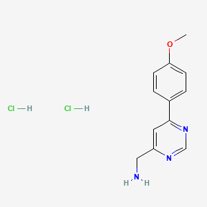 (6-(4-Methoxyphenyl)pyrimidin-4-yl)methanamine dihydrochloride