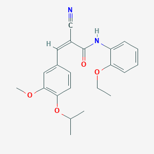 molecular formula C22H24N2O4 B2997330 (Z)-2-Cyano-N-(2-ethoxyphenyl)-3-(3-methoxy-4-propan-2-yloxyphenyl)prop-2-enamide CAS No. 465510-92-3