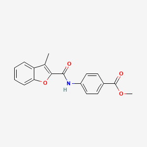 molecular formula C18H15NO4 B2997338 METHYL 4-(3-METHYL-1-BENZOFURAN-2-AMIDO)BENZOATE CAS No. 380875-34-3
