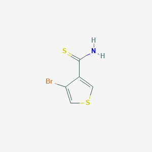 molecular formula C5H4BrNS2 B2997345 4-Bromothiophene-3-carbothioic acid amide CAS No. 1379334-23-2