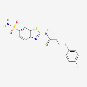 3-((4-fluorophenyl)thio)-N-(6-sulfamoylbenzo[d]thiazol-2-yl)propanamide