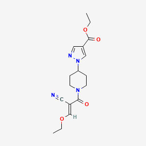 Ethyl 1-[1-[(E)-2-cyano-3-ethoxyprop-2-enoyl]piperidin-4-yl]pyrazole-4-carboxylate