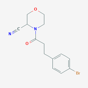 molecular formula C14H15BrN2O2 B2997389 4-[3-(4-Bromophenyl)propanoyl]morpholine-3-carbonitrile CAS No. 1394721-22-2