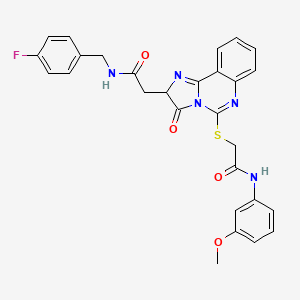 N-[(4-fluorophenyl)methyl]-2-[5-[2-(3-methoxyanilino)-2-oxoethyl]sulfanyl-3-oxo-2H-imidazo[1,2-c]quinazolin-2-yl]acetamide
