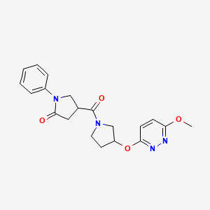 4-(3-((6-Methoxypyridazin-3-yl)oxy)pyrrolidine-1-carbonyl)-1-phenylpyrrolidin-2-one