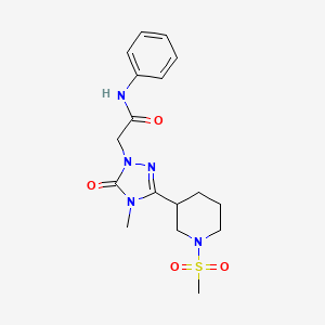 2-(4-methyl-3-(1-(methylsulfonyl)piperidin-3-yl)-5-oxo-4,5-dihydro-1H-1,2,4-triazol-1-yl)-N-phenylacetamide