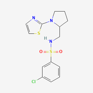 3-chloro-N-((1-(thiazol-2-yl)pyrrolidin-2-yl)methyl)benzenesulfonamide