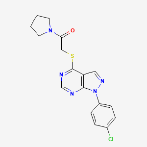 2-[1-(4-Chlorophenyl)pyrazolo[3,4-d]pyrimidin-4-yl]sulfanyl-1-pyrrolidin-1-ylethanone