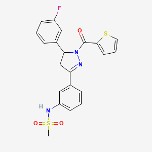 N-(3-(5-(3-fluorophenyl)-1-(thiophene-2-carbonyl)-4,5-dihydro-1H-pyrazol-3-yl)phenyl)methanesulfonamide