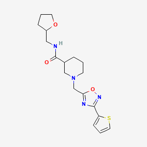 N-((tetrahydrofuran-2-yl)methyl)-1-((3-(thiophen-2-yl)-1,2,4-oxadiazol-5-yl)methyl)piperidine-3-carboxamide