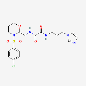 N1-(3-(1H-imidazol-1-yl)propyl)-N2-((3-((4-chlorophenyl)sulfonyl)-1,3-oxazinan-2-yl)methyl)oxalamide
