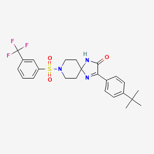 3-(4-(Tert-butyl)phenyl)-8-((3-(trifluoromethyl)phenyl)sulfonyl)-1,4,8-triazaspiro[4.5]dec-3-en-2-one
