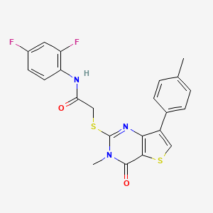 N-(2,4-difluorophenyl)-2-{[3-methyl-7-(4-methylphenyl)-4-oxo-3,4-dihydrothieno[3,2-d]pyrimidin-2-yl]sulfanyl}acetamide