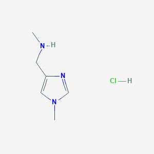 molecular formula C6H12ClN3 B2997448 methyl[(1-methyl-1H-imidazol-4-yl)methyl]amine hydrochloride CAS No. 2306262-42-8