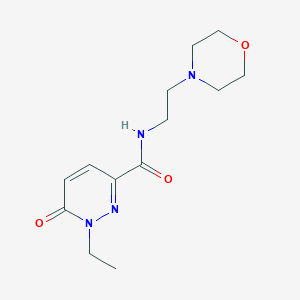 molecular formula C13H20N4O3 B2997458 1-ethyl-N-(2-morpholinoethyl)-6-oxo-1,6-dihydropyridazine-3-carboxamide CAS No. 1049525-30-5