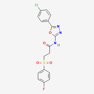 N-[5-(4-chlorophenyl)-1,3,4-oxadiazol-2-yl]-3-(4-fluorophenyl)sulfonylpropanamide