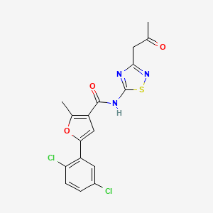 molecular formula C17H13Cl2N3O3S B2997467 5-(2,5-二氯苯基)-2-甲基-N-(3-(2-氧代丙基)-1,2,4-噻二唑-5-基)呋喃-3-甲酰胺 CAS No. 708996-70-7