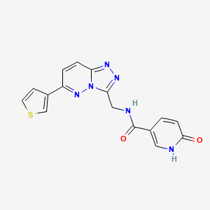 molecular formula C16H12N6O2S B2997469 6-oxo-N-((6-(thiophen-3-yl)-[1,2,4]triazolo[4,3-b]pyridazin-3-yl)methyl)-1,6-dihydropyridine-3-carboxamide CAS No. 1904411-75-1