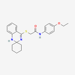 molecular formula C23H27N3O2S B2997474 N-(4-ethoxyphenyl)-2-spiro[1H-quinazoline-2,1'-cyclohexane]-4-ylsulfanylacetamide CAS No. 893787-43-4