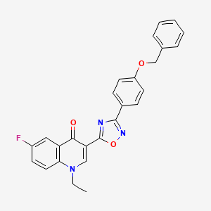 molecular formula C26H20FN3O3 B2997476 3-{3-[4-(benzyloxy)phenyl]-1,2,4-oxadiazol-5-yl}-1-ethyl-6-fluoroquinolin-4(1H)-one CAS No. 1326837-77-7