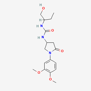 1-(1-(3,4-Dimethoxyphenyl)-5-oxopyrrolidin-3-yl)-3-(1-hydroxybutan-2-yl)urea