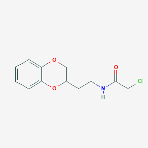 molecular formula C12H14ClNO3 B2997482 2-Chloro-N-[2-(2,3-dihydro-1,4-benzodioxin-3-yl)ethyl]acetamide CAS No. 2411271-29-7