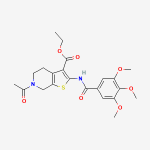 molecular formula C22H26N2O7S B2997490 Ethyl 6-acetyl-2-(3,4,5-trimethoxybenzamido)-4,5,6,7-tetrahydrothieno[2,3-c]pyridine-3-carboxylate CAS No. 920467-79-4